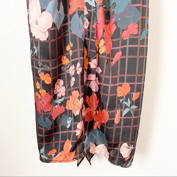 MANGO Suit Floral + Plaid Midi Dress - Size 4 - Picture 9 of 14